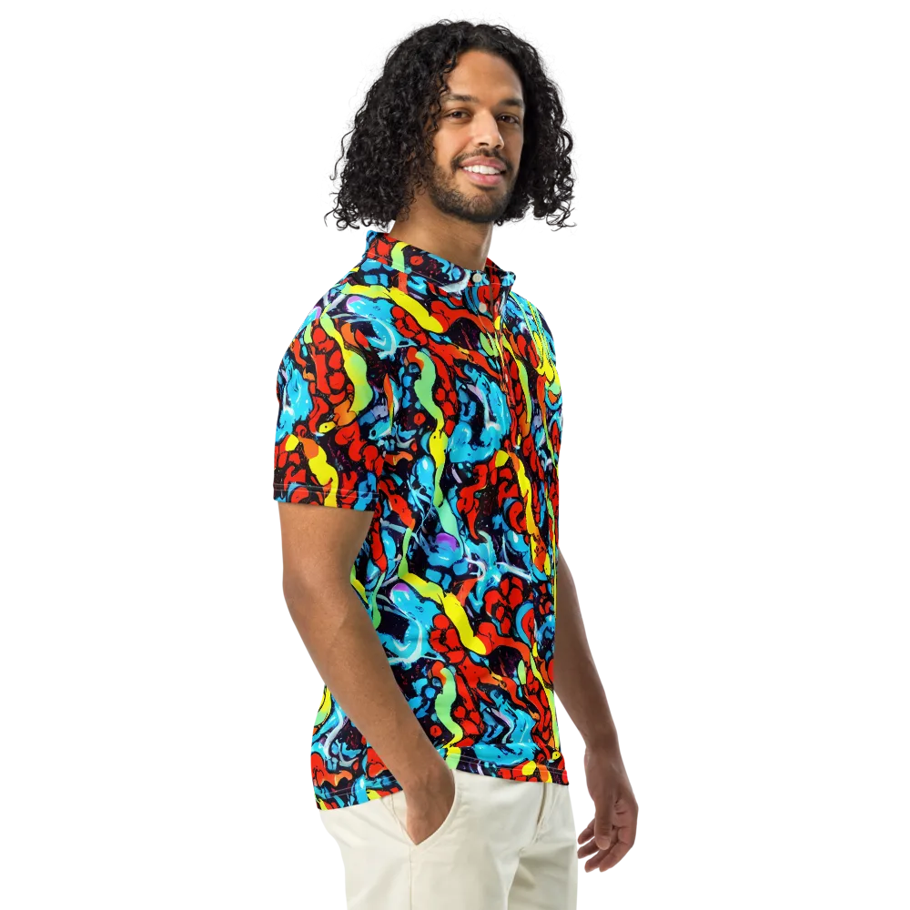 Electric Molten on Men's Slim Fit Polo Shirt — Right Front