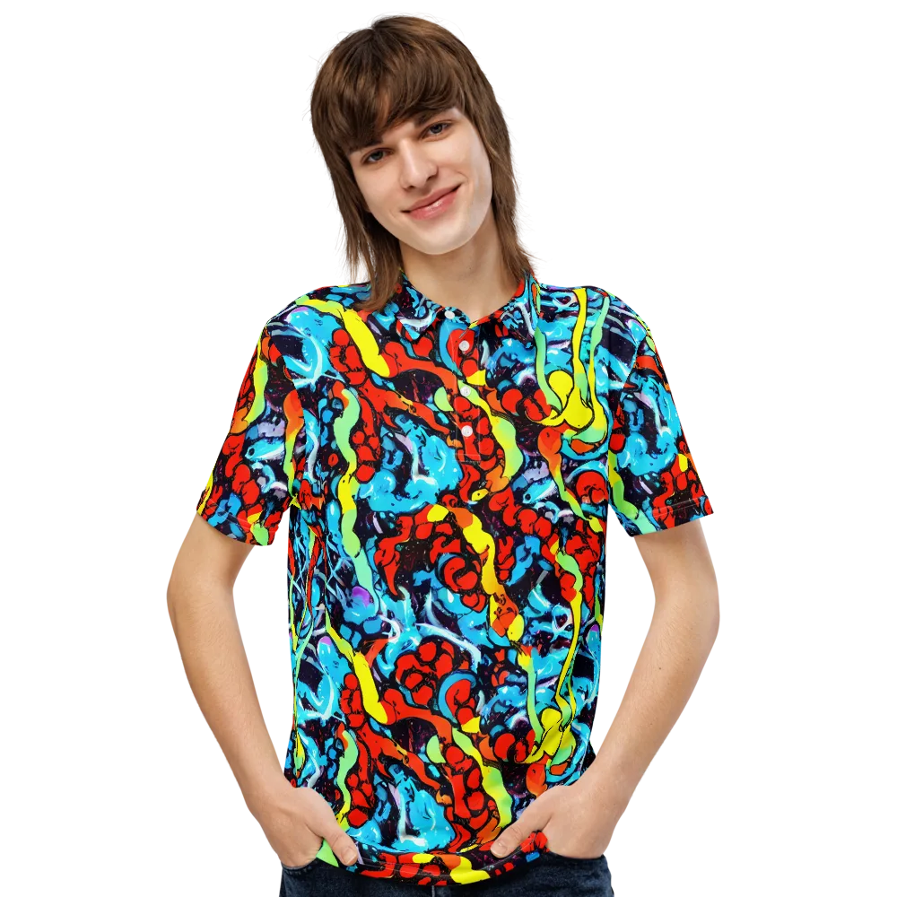 Electric Molten on Men's Slim Fit Polo Shirt — Front
