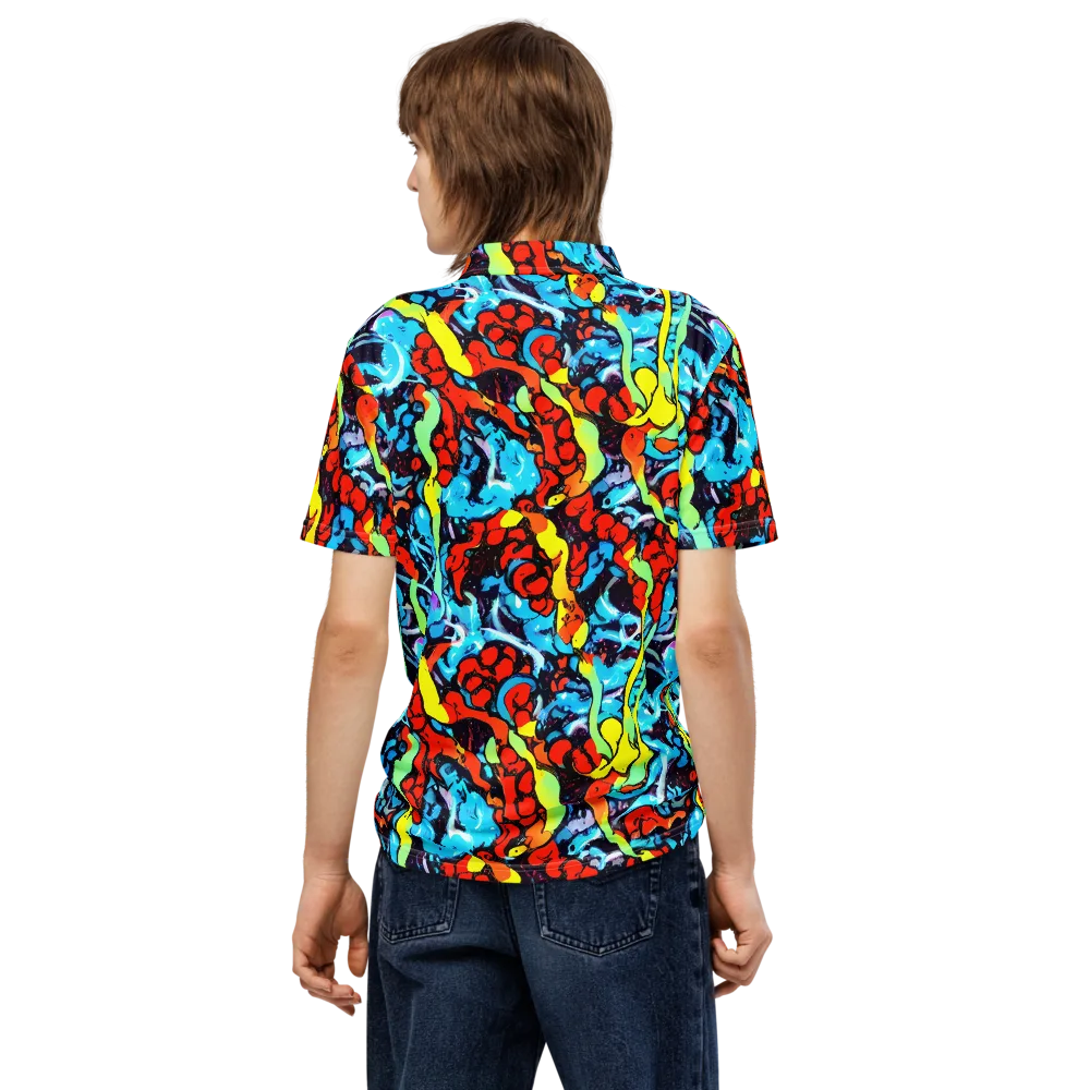 Electric Molten on Men's Slim Fit Polo Shirt — Back