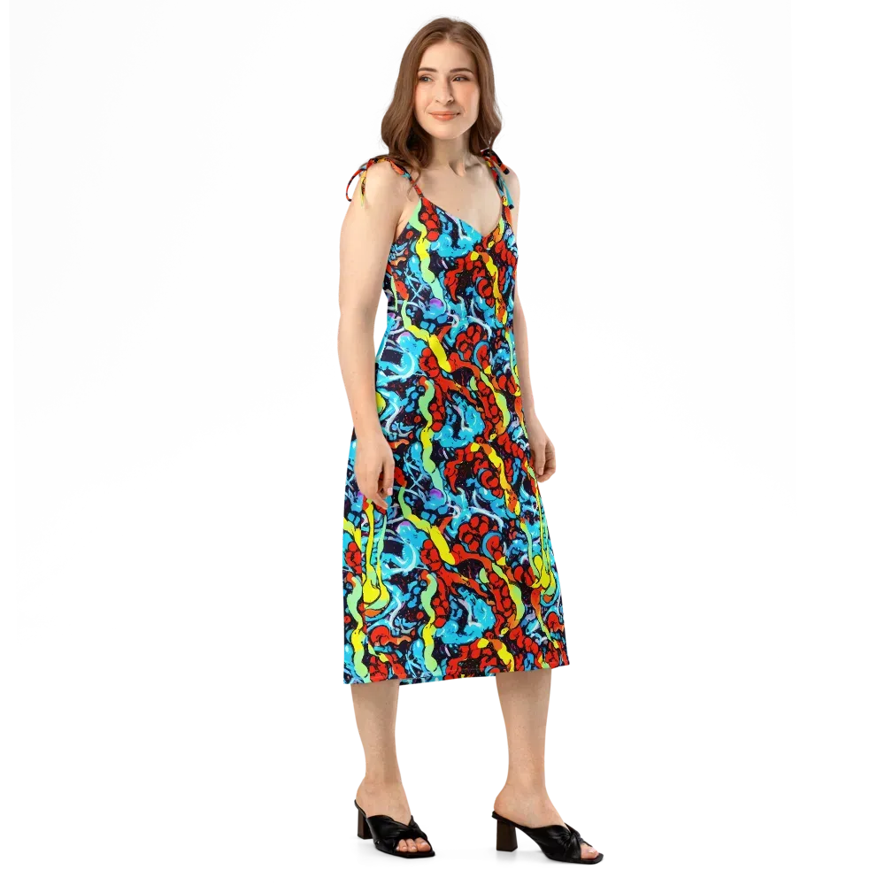 Electric Molten on Slip Dress — Right Front