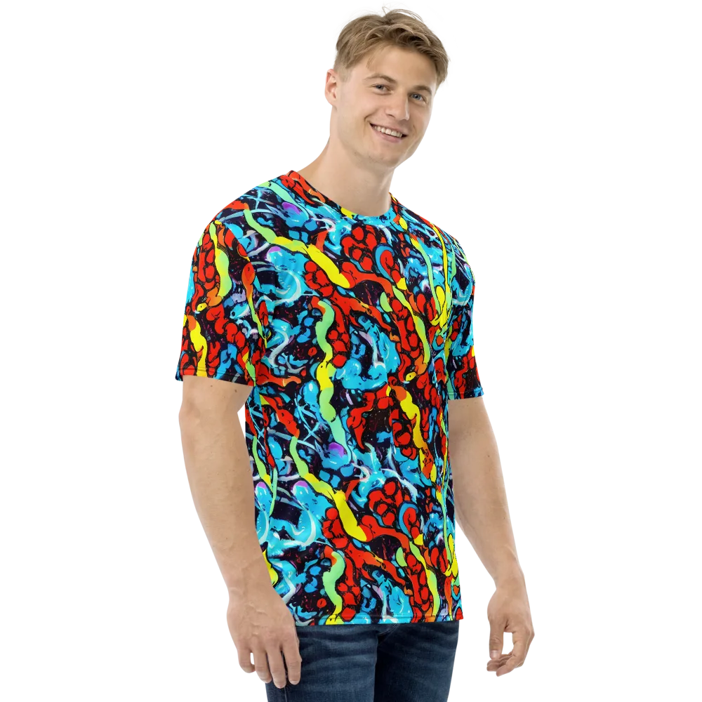 Electric Molten on Men's Crew Neck T-Shirt — Right
