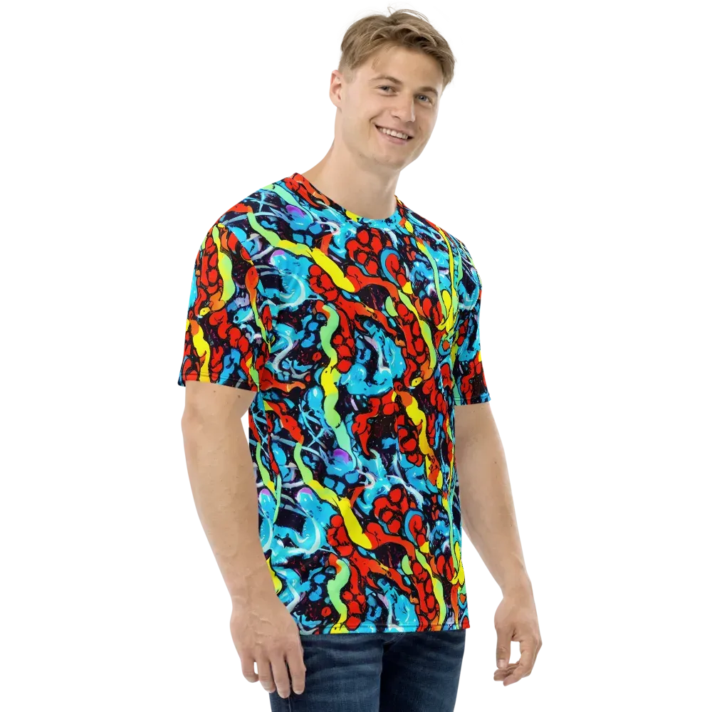 Electric Molten on Men's Crew Neck T-Shirt — Right