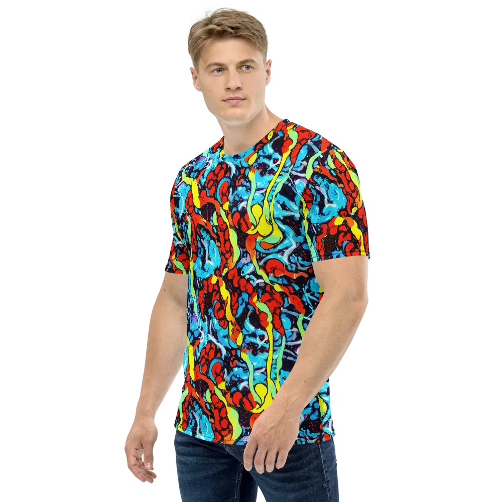 Electric Molten on Men's Crew Neck T-Shirt — Left