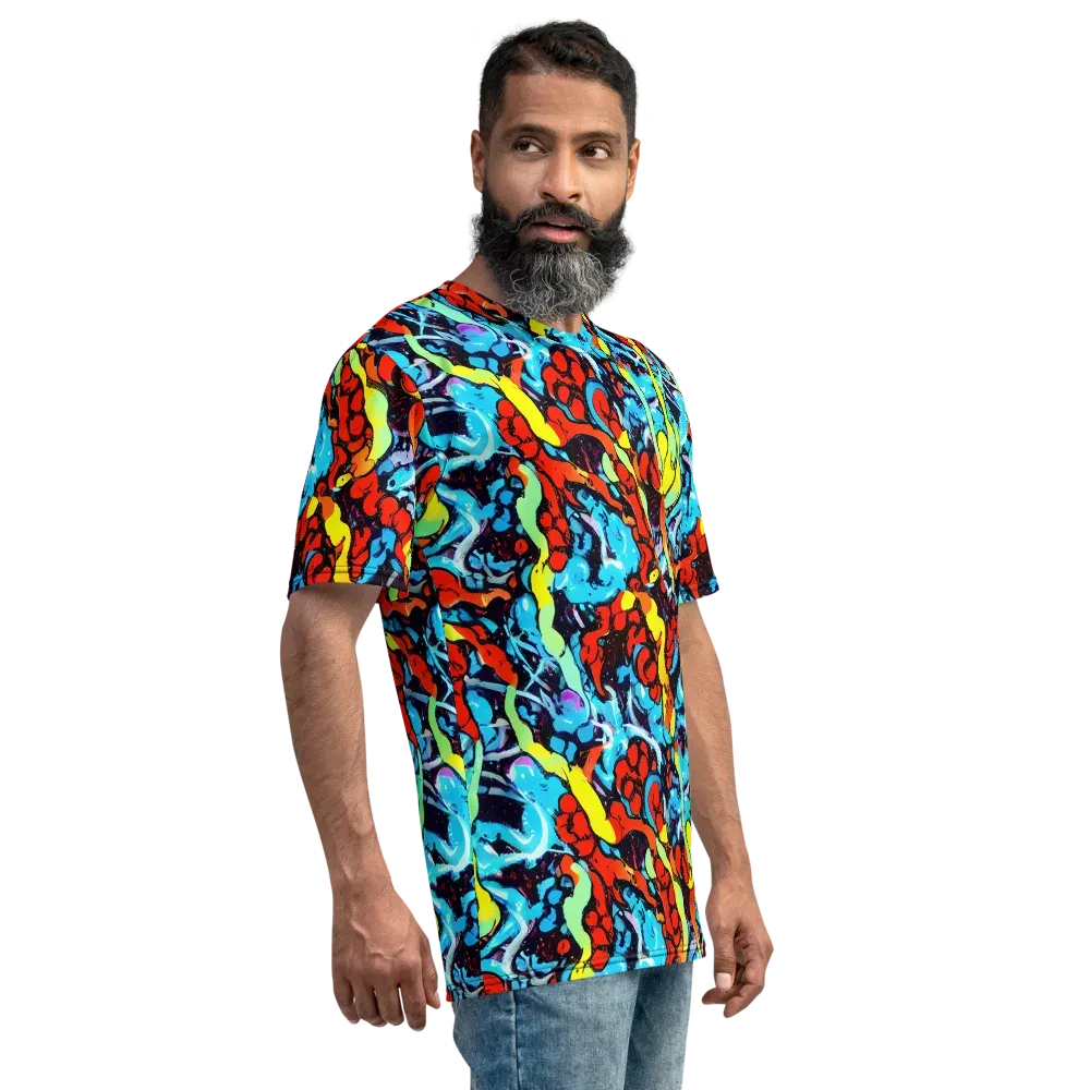 Electric Molten on Men's Crew Neck T-Shirt — Right