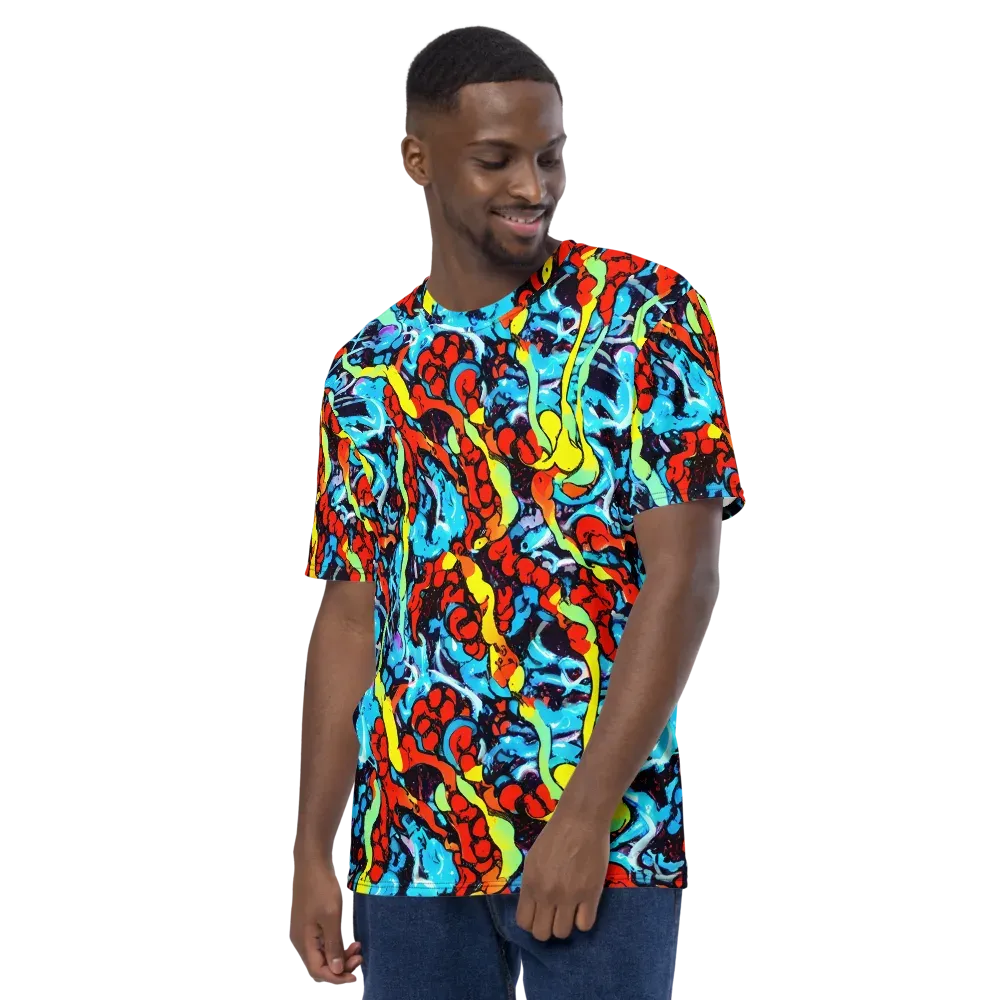 Electric Molten on Men's Crew Neck T-Shirt — Left