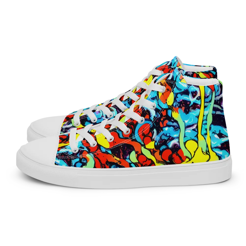 Electric Molten on Men's High Top Canvas Shoes — Left