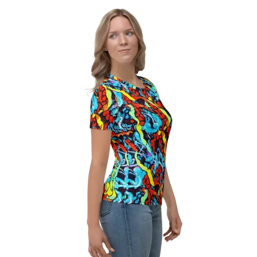 Electric Molten on a Women's Crew Neck T-Shirt