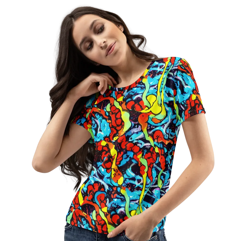 Electric Molten on Women's Crew Neck T-Shirt — Left Front