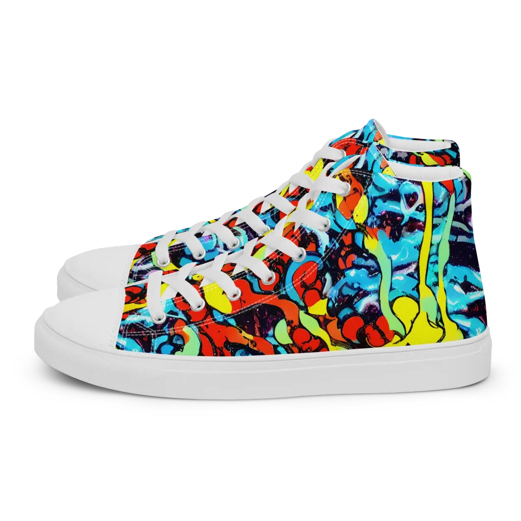 Electric Molten on Women's High Top Canvas Shoes — Left