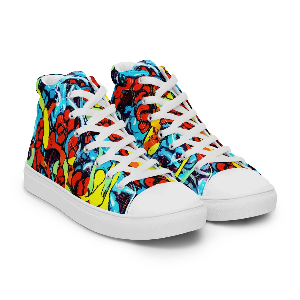 Electric Molten on Women's High Top Canvas Shoes — Right Front