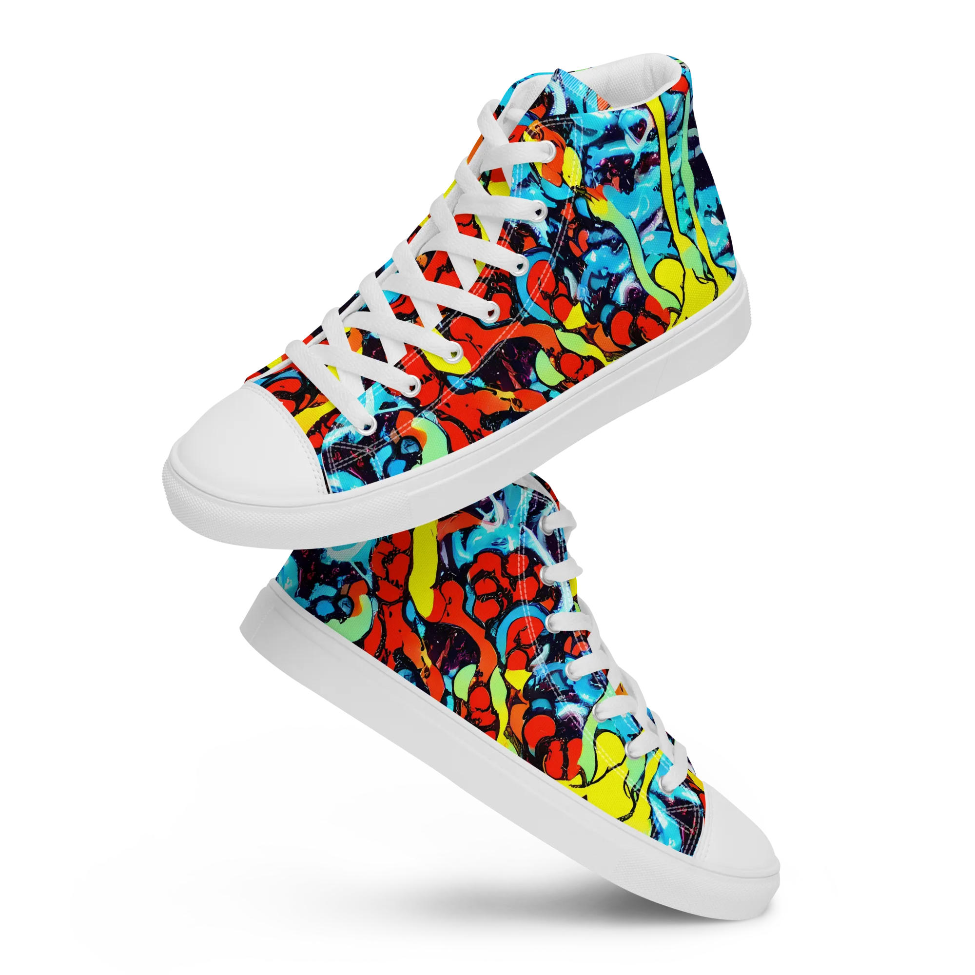 Electric Molten on Women's High Top Canvas Shoes — Front