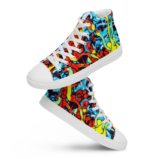 Electric Molten on a Women's High Top Canvas Shoes