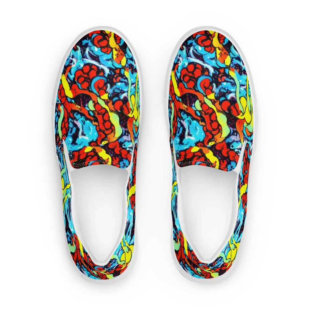 Electric Molten on Men's Slip-On Canvas Shoes — Front