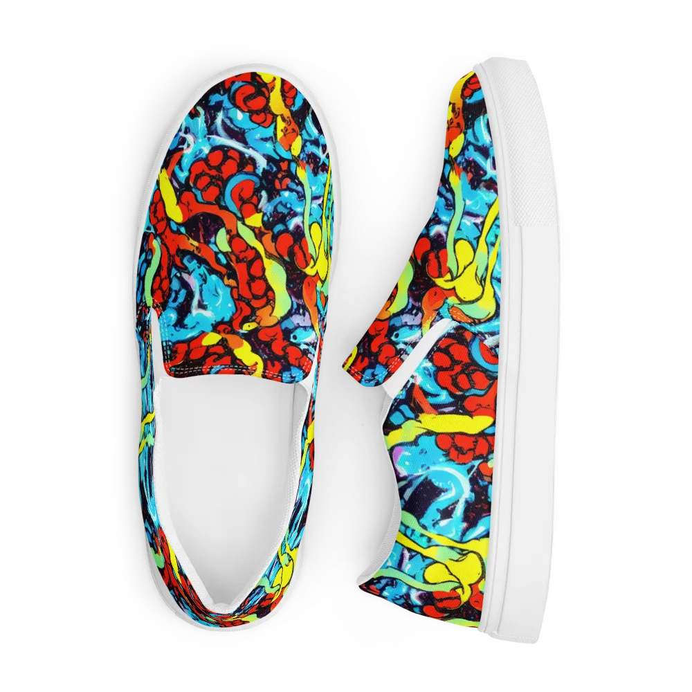 Electric Molten on Men's Slip-On Canvas Shoes — Front