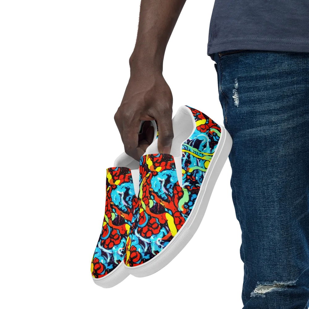 Electric Molten on Men's Slip-On Canvas Shoes — Left Front