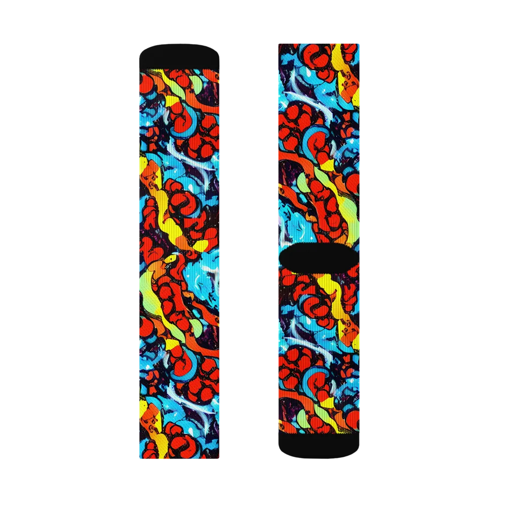 Electric Molten on Socks — Left Sock