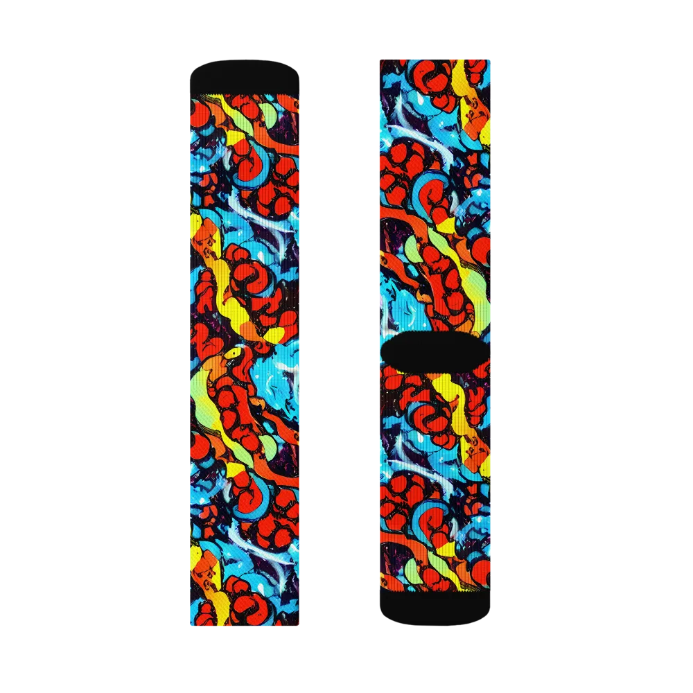 Electric Molten on Socks — Right Sock