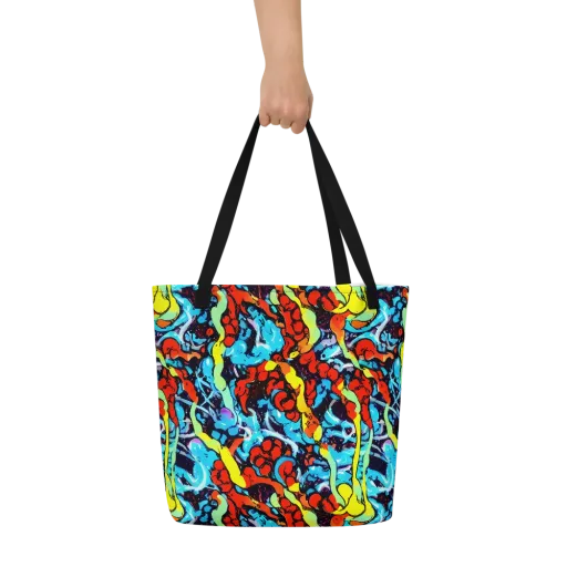 Electric Molten on a Large Tote Bag W/ Pocket