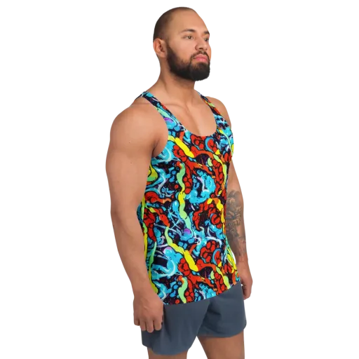 Electric Molten on a Men's Tank Top