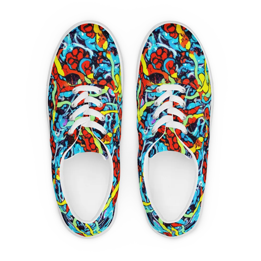 Electric Molten on Men's Lace-Up Canvas Shoes — Front