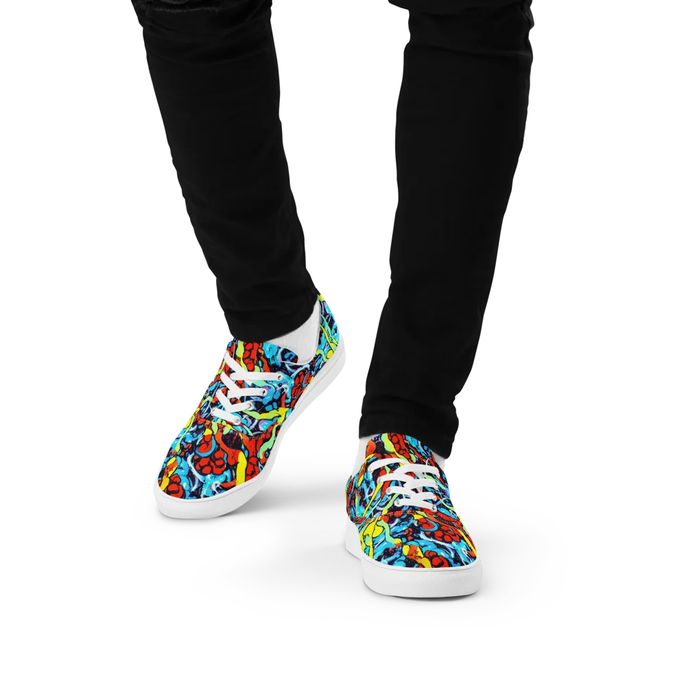 Electric Molten on Men's Lace-Up Canvas Shoes — Front