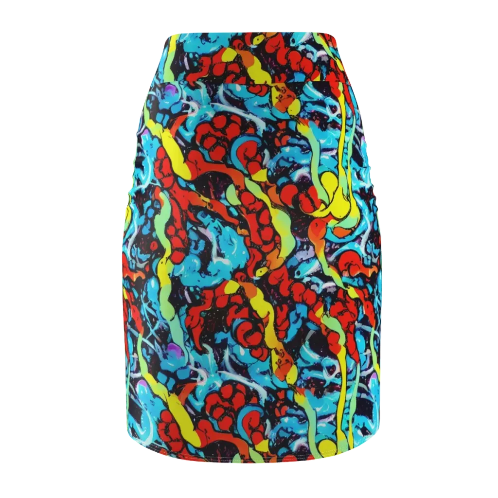 Electric Molten on Pencil Skirt — Back