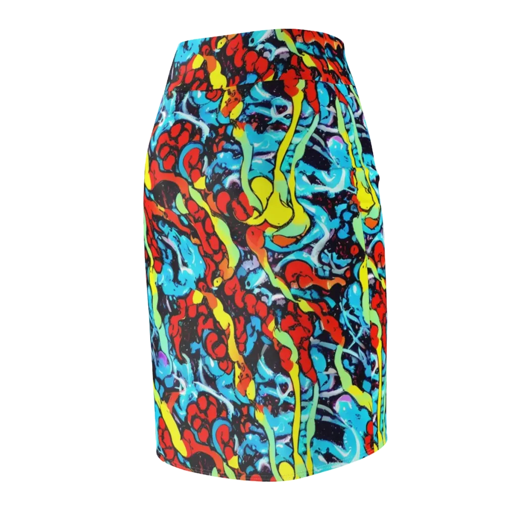 Electric Molten on Pencil Skirt — Back Side
