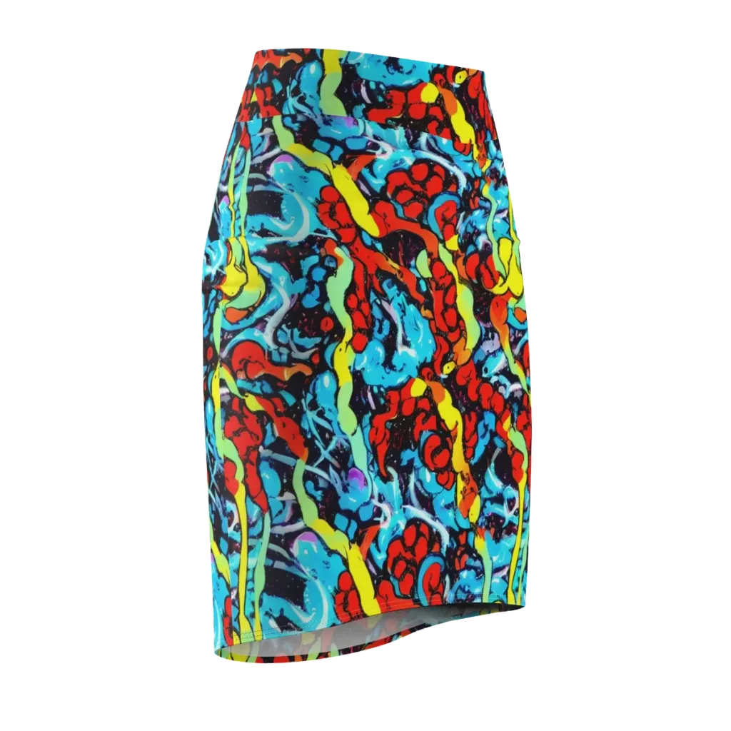 Electric Molten on Pencil Skirt — Front Side