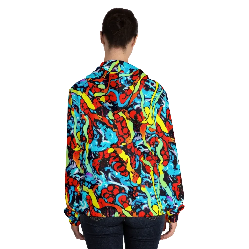 Electric Molten on Women's Full-Zip Hoodie — Back On Person