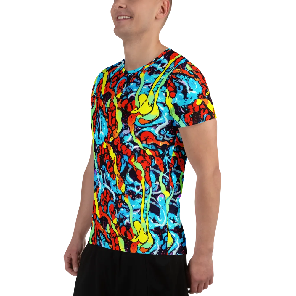 Electric Molten on Men's Athletic T-Shirt — Left