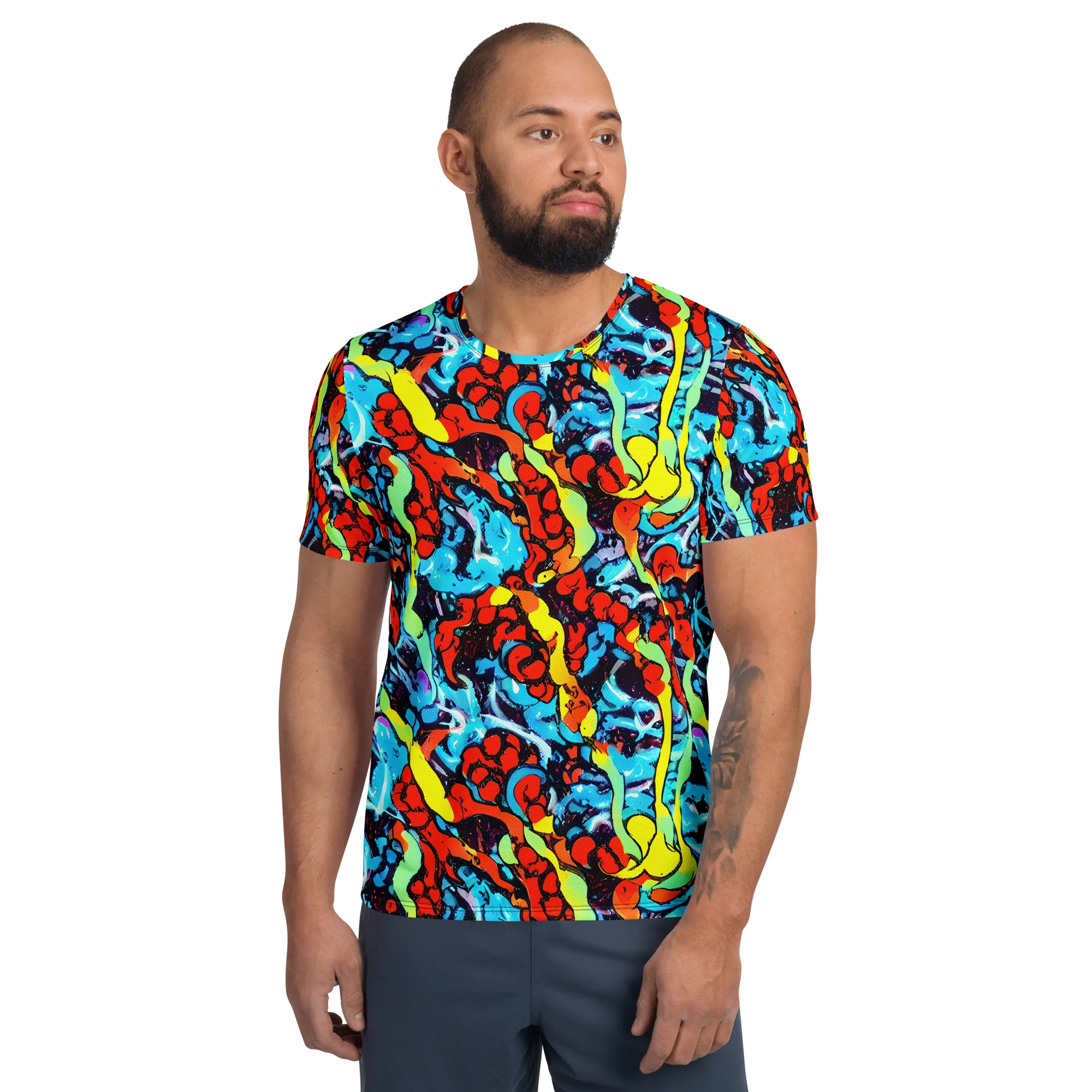 Electric Molten on Men's Athletic T-Shirt — Front