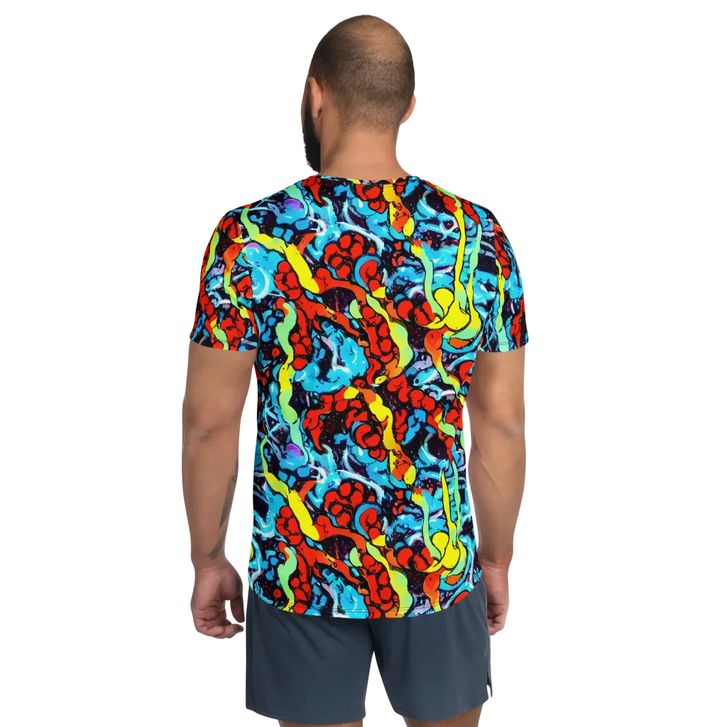 Electric Molten on Men's Athletic T-Shirt — Back