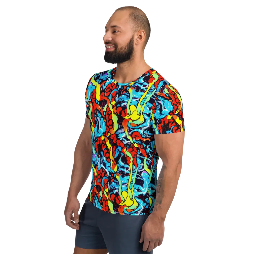 Electric Molten on Men's Athletic T-Shirt — Left