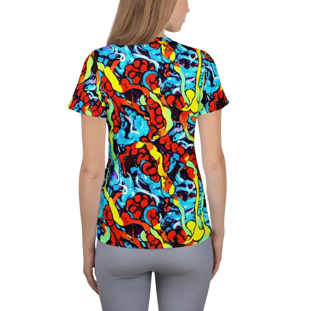 Electric Molten on Women's Athletic T-Shirt — Back