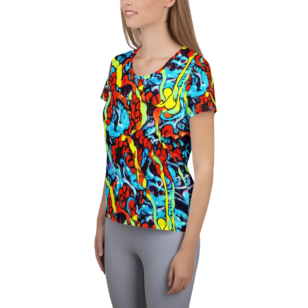 Electric Molten on Women's Athletic T-Shirt — Left