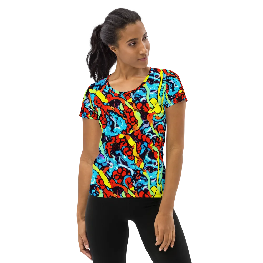 Electric Molten on Women's Athletic T-Shirt — Front