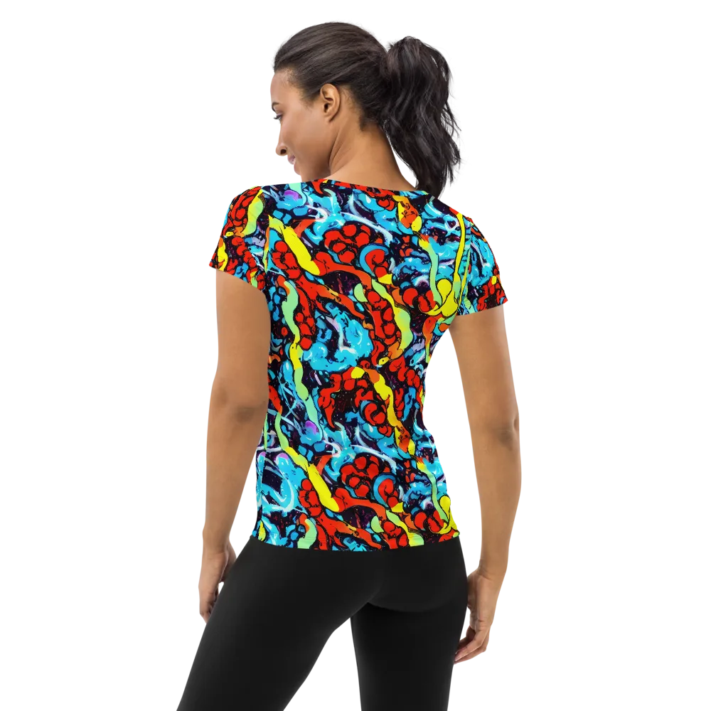 Electric Molten on Women's Athletic T-Shirt — Back