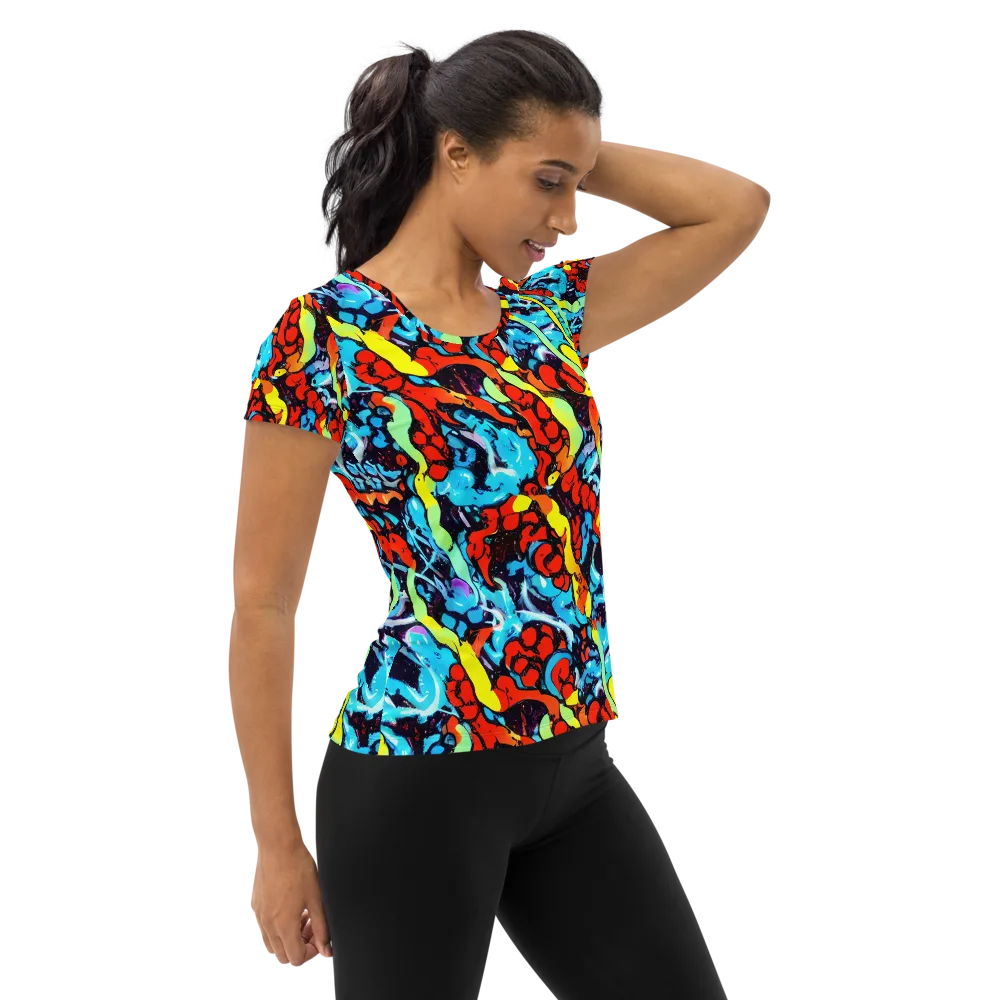 Electric Molten on Women's Athletic T-Shirt — Right