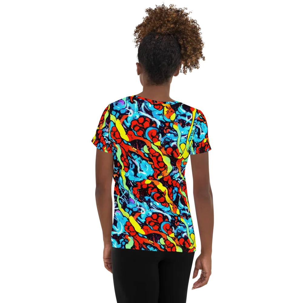 Electric Molten on Women's Athletic T-Shirt — Back