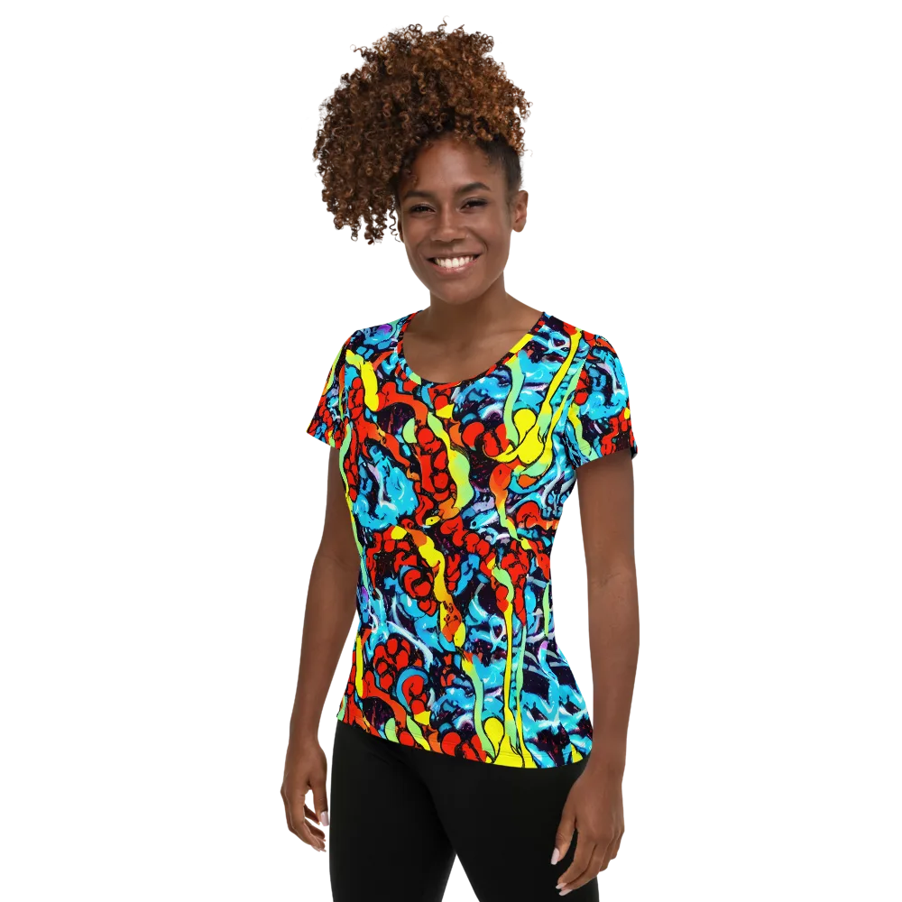 Electric Molten on Women's Athletic T-Shirt — Left