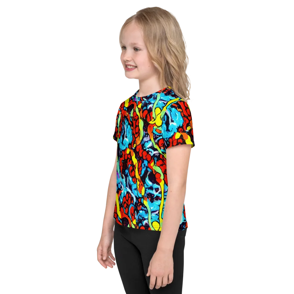 Electric Molten on Kids Crew Neck T-Shirt — Left
