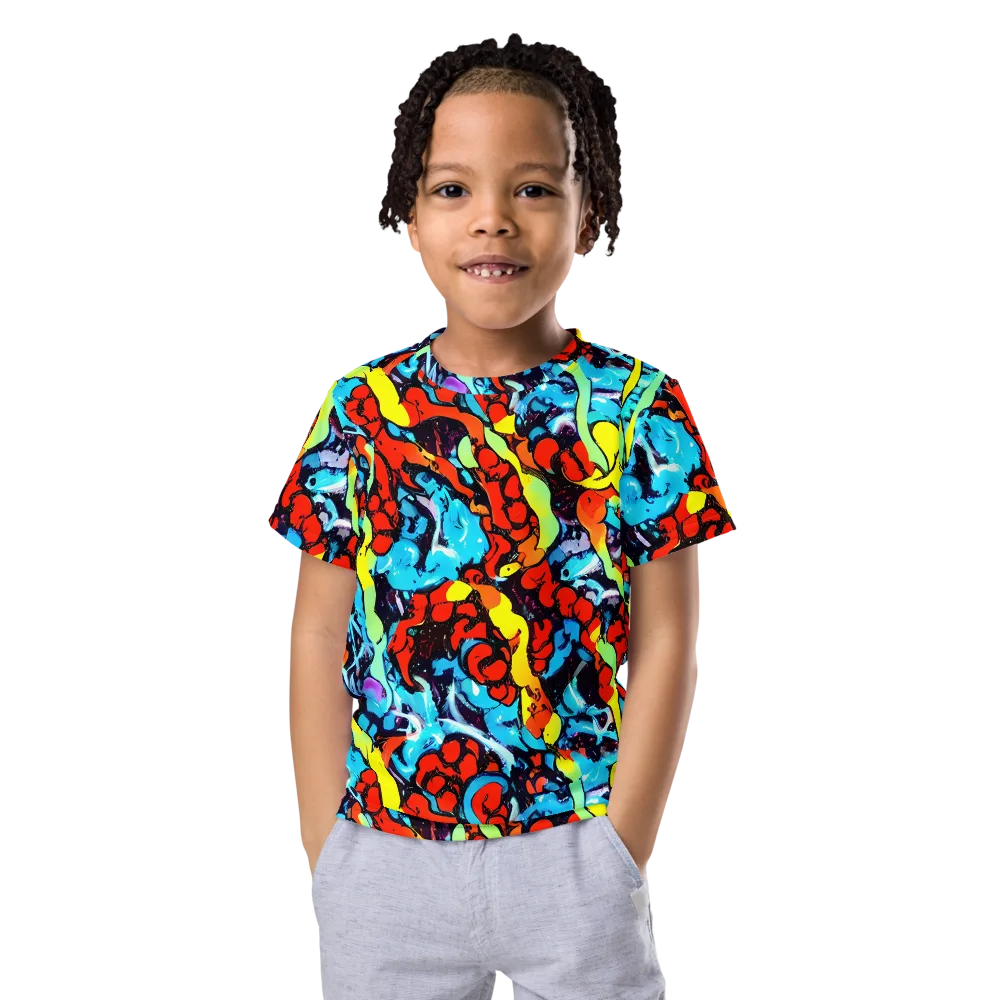 Electric Molten on Kids Crew Neck T-Shirt — Front