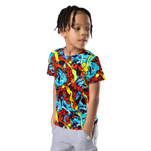 Electric Molten on a Kids Crew Neck T-Shirt