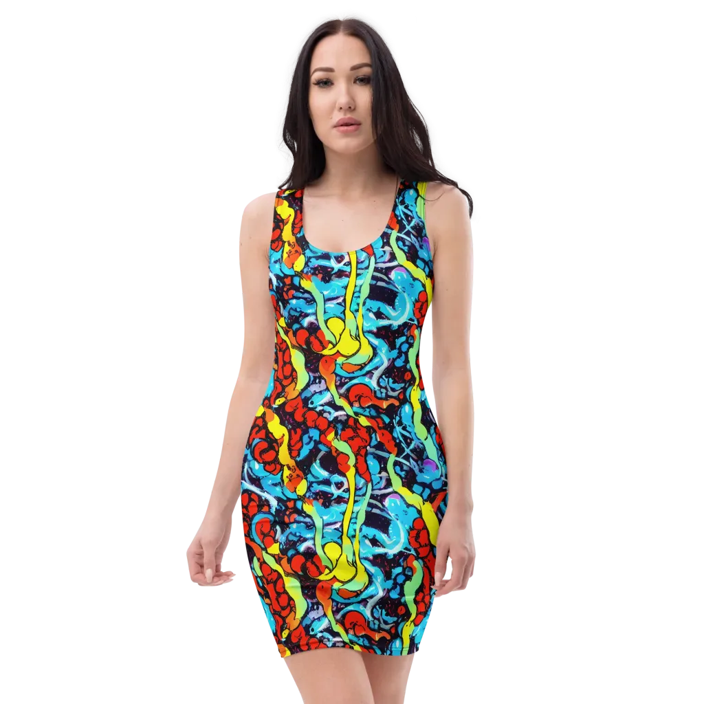 Electric Molten on Bodycon Dress — Front
