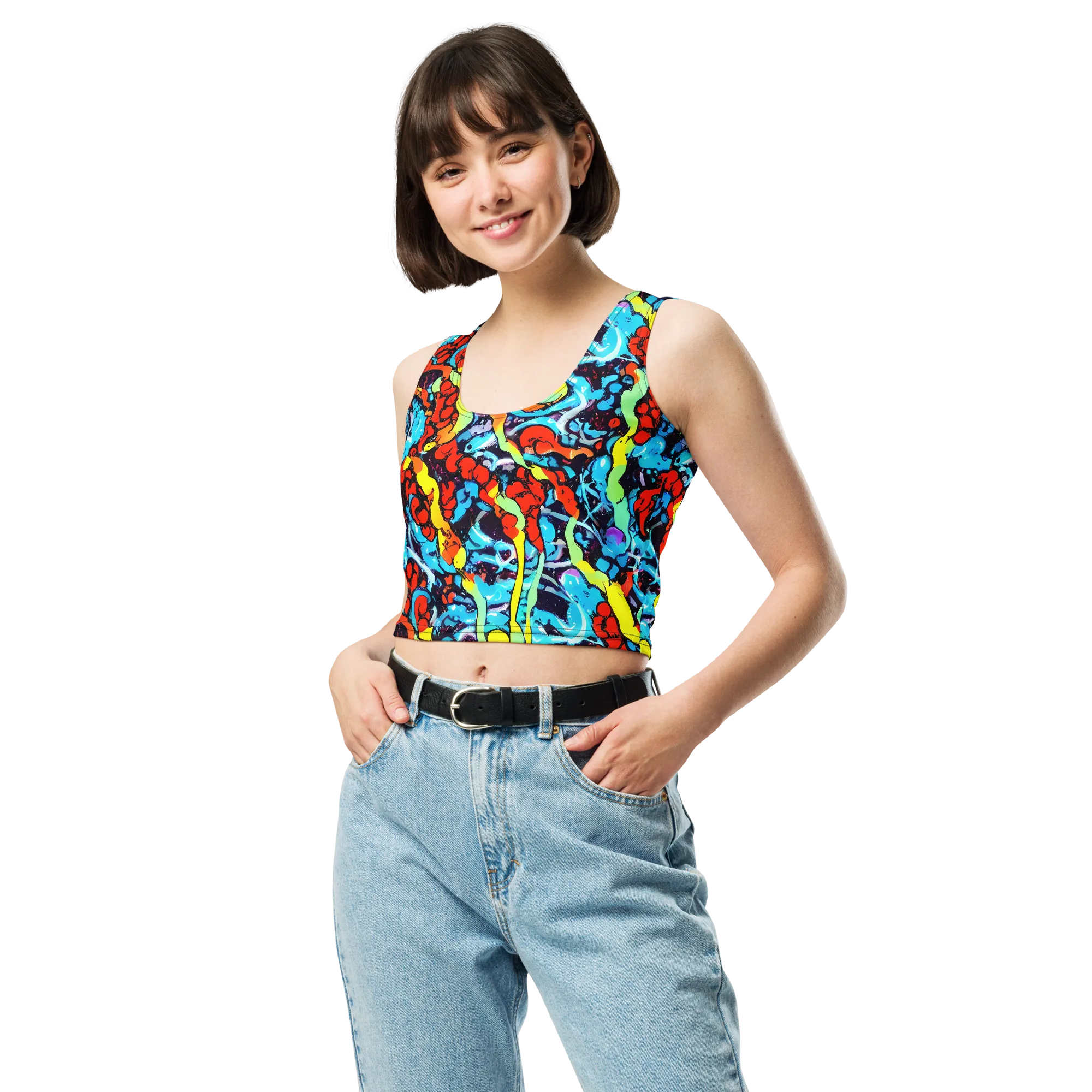 Electric Molten on Crop Top — Front