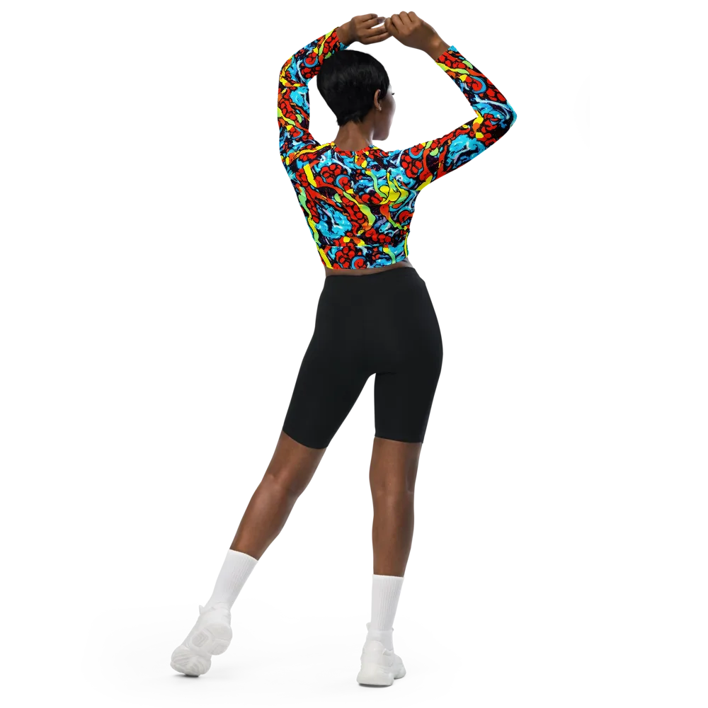 Electric Molten on Long Sleeve Crop Top — Back