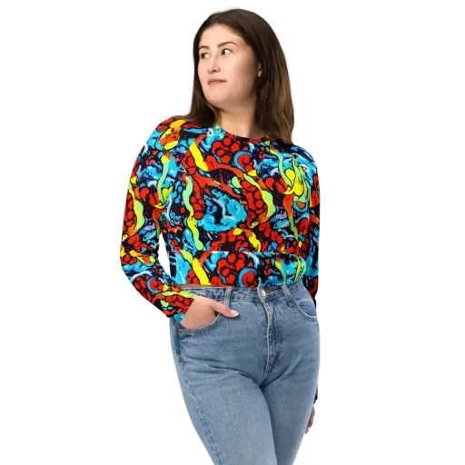 Electric Molten on a Long Sleeve Crop Top