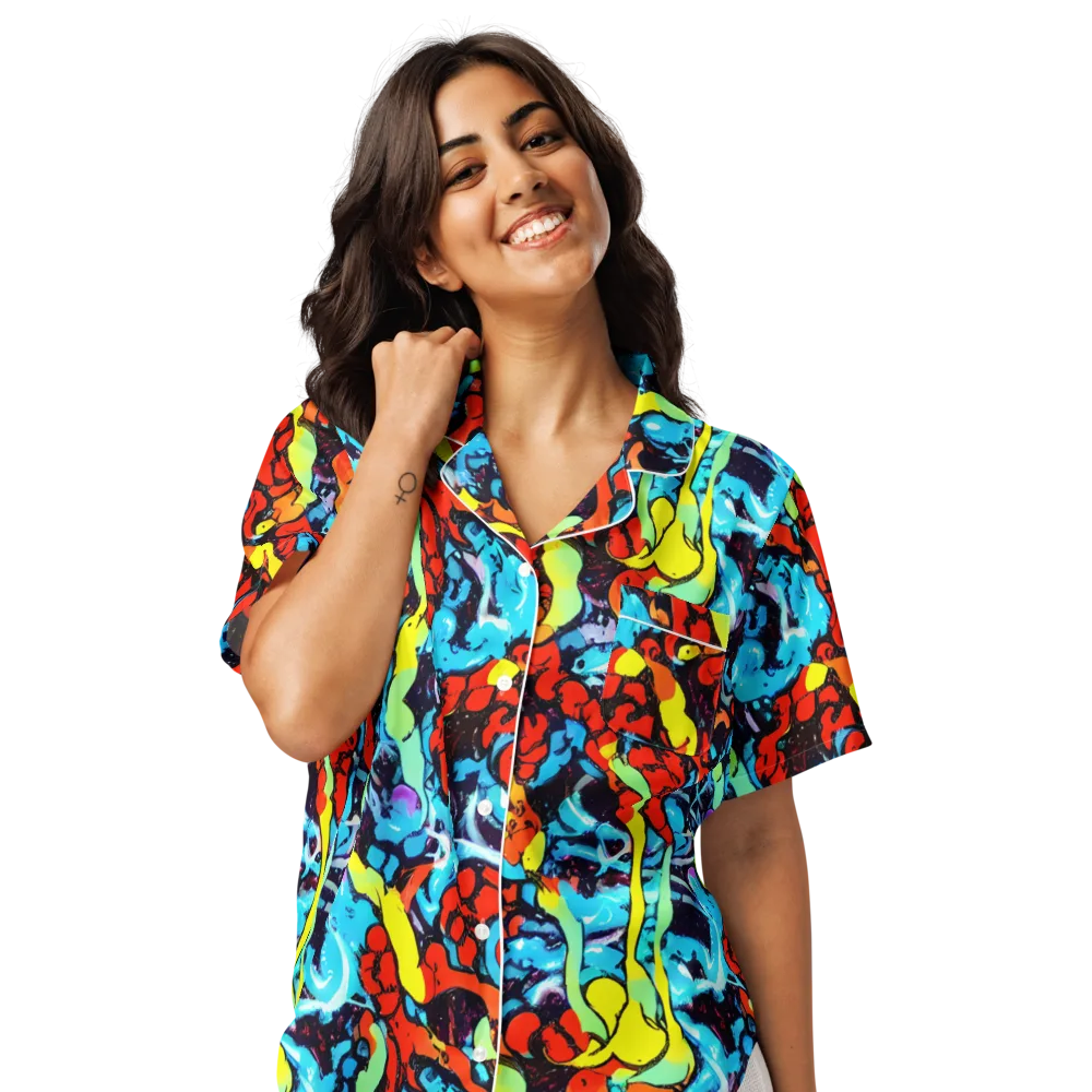 Electric Molten on Women's Short Sleeve Pajama Top — Front