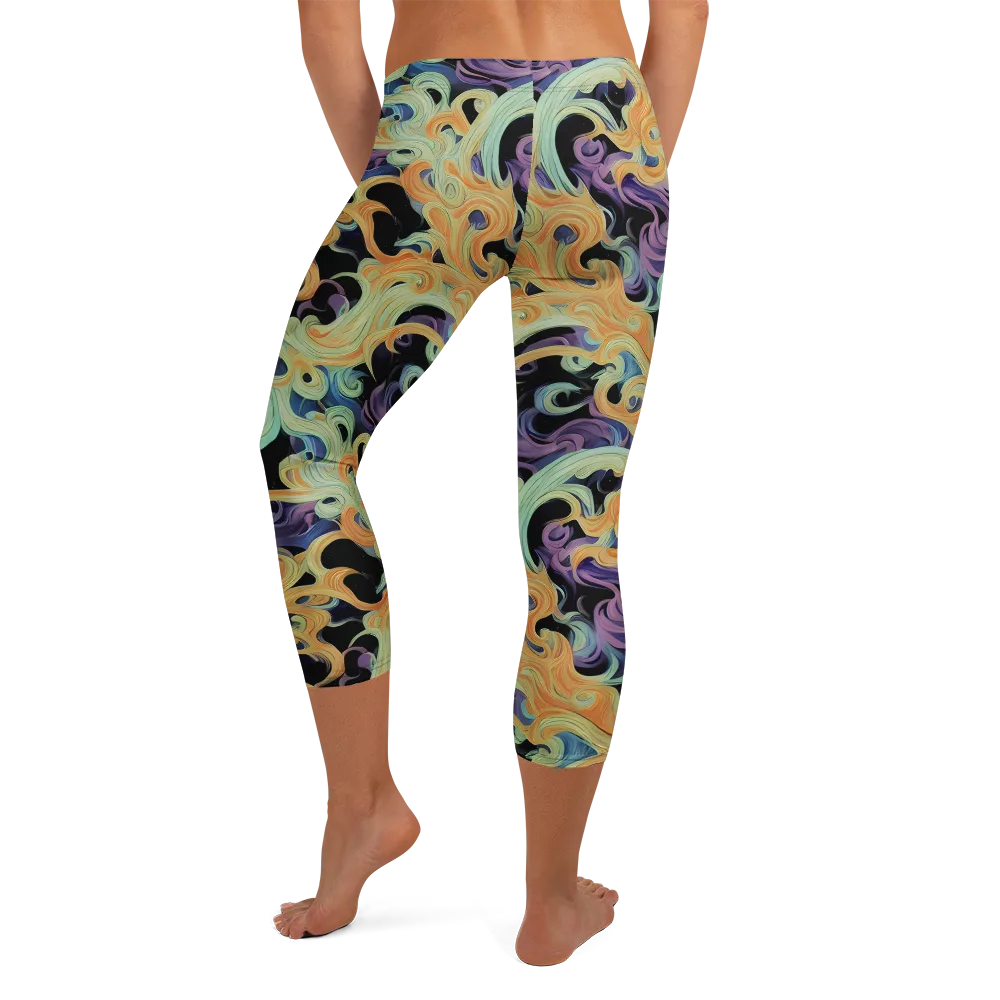 Velvet Vortex on Capri Leggings — Back
