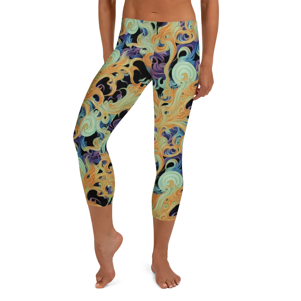 Velvet Vortex on Capri Leggings — Front